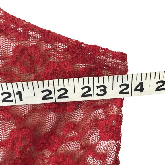 Y2K Red Stretchy Lace Sleeveless Camisole Women's Plus Size 26/28 - Picture 3 of 7